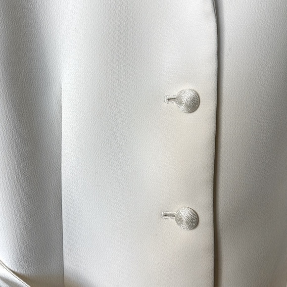 Tahari ASL ivory cream blazer belted satin sash notched collar Women’s Sz 6 - Picture 7 of 13
